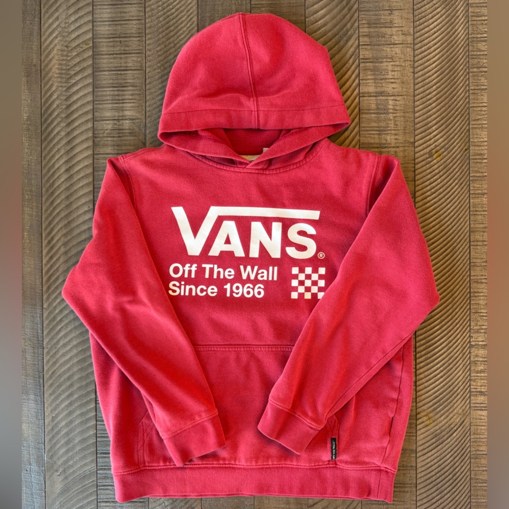 Vans - Off The Wall Kids Red Pull Over Hoodie Youth Size Medium